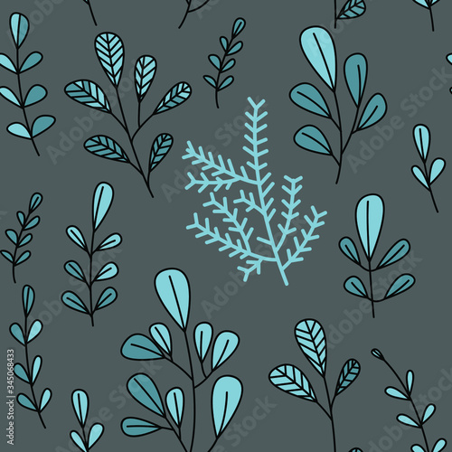 Texture with flowers and plants. Floral ornament. Original flowers pattern.