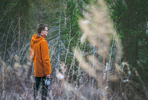 young man in the forest