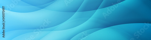 Abstract shiny light blue smooth waves banner design. Vector wavy header background