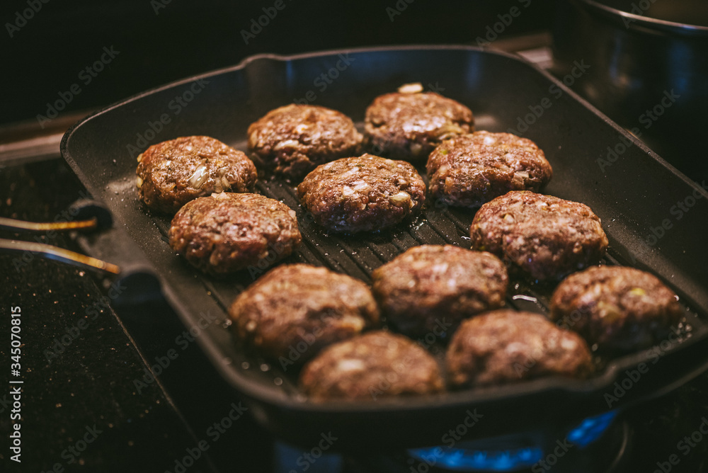 Homemade meatballs with pork minced meat . Homemade BBQ Homemade meatballs with pork minced meat . Homemade BBQ