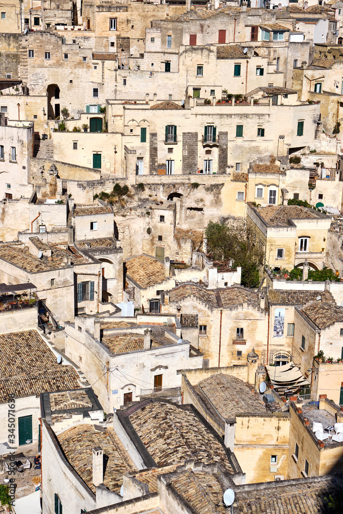 Detail of the old houses of Matera in the Basilicata region in southern Italy