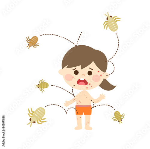 A kids having dust mite allergy vector