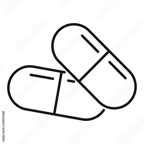 Diabetes capsule icon. Outline diabetes capsule vector icon for web design isolated on white background