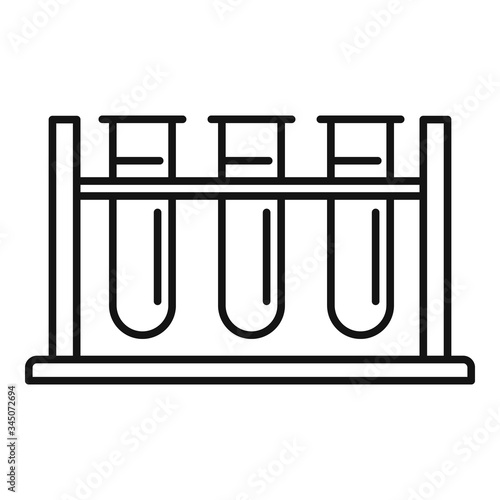 Test tubes stand icon. Outline test tubes stand vector icon for web design isolated on white background