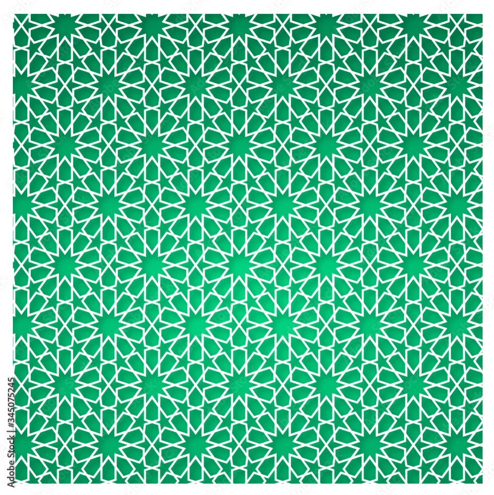 green seamless islamic pattern