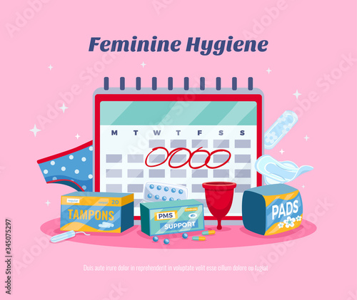 Woman Menstrual Calendar Composition