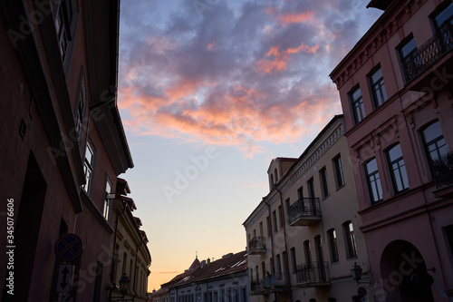 Old town in the evening during sunset time