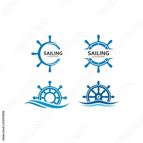 ship steering for sailing logo vector icon illustration template