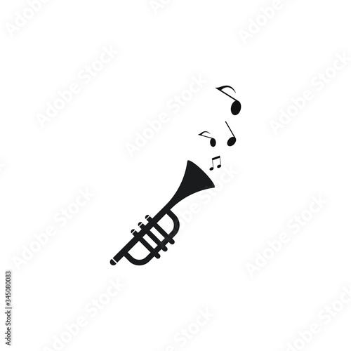 Trumpet logo instrumental vector icon