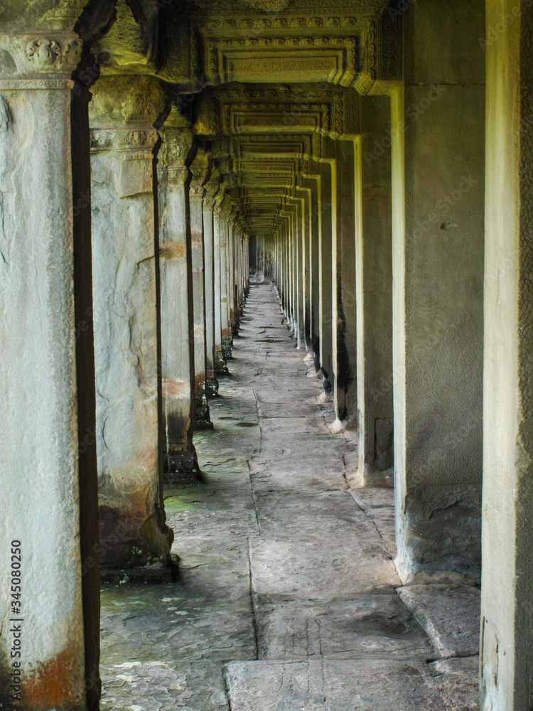 Historic stone Pillars Going Into The Distance