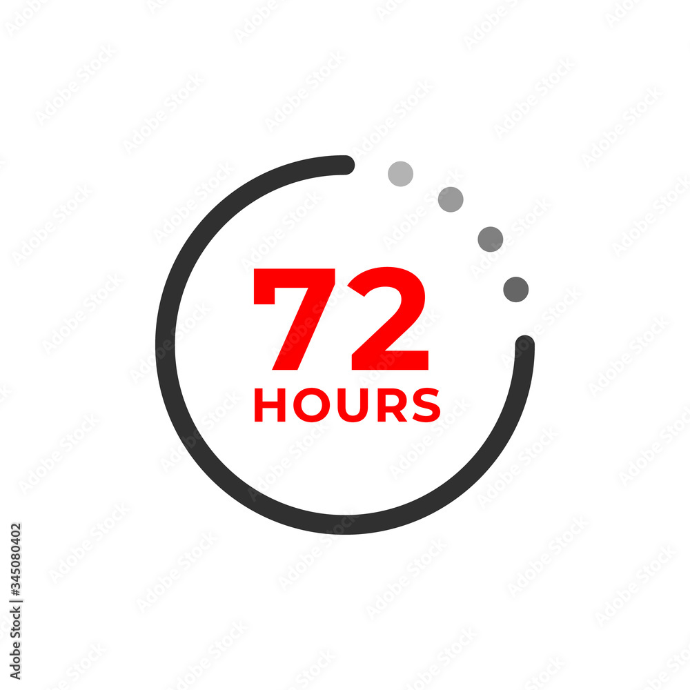 72h color icon and time concept 72h color icon and time concept