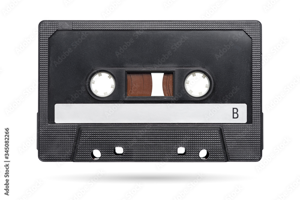 Obraz premium Old audio tape compact cassette isolated on white