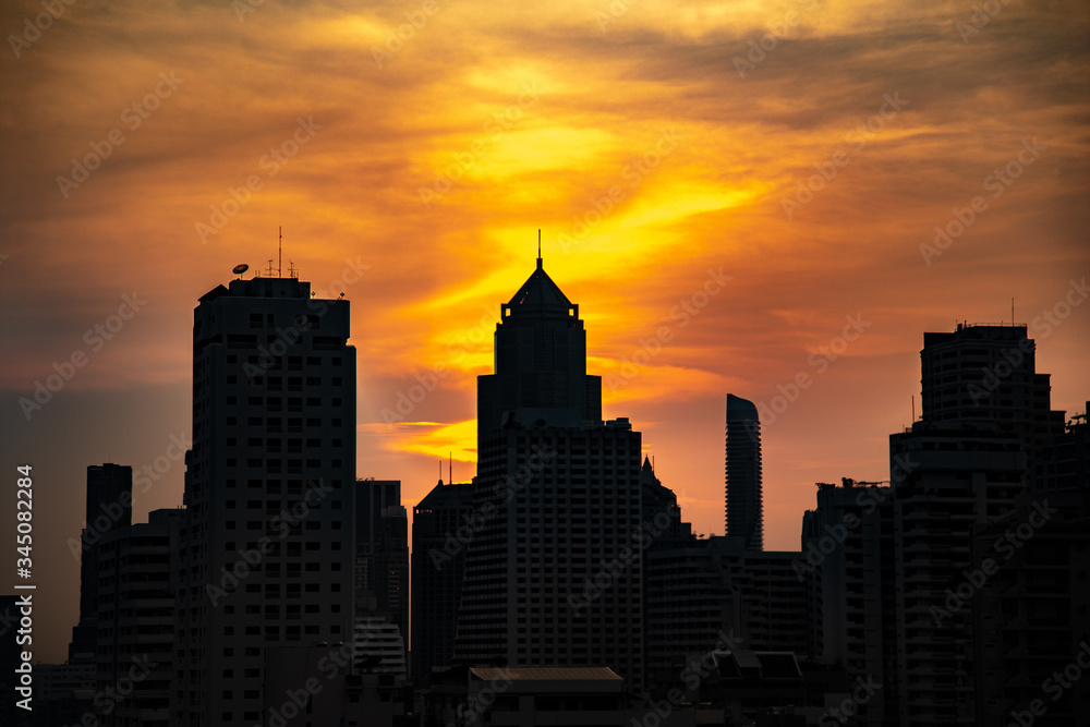 Asoke intersection and sky train station in Bangkok Thailand