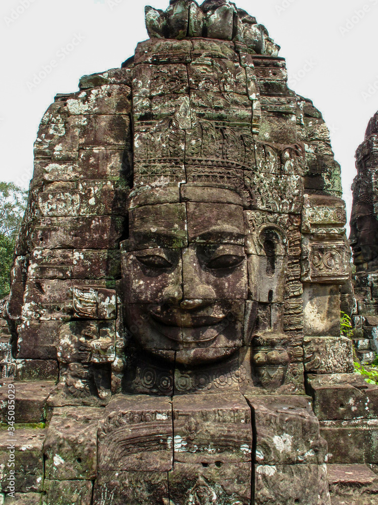 Naklejka premium A Face at Bayon Temple In Angkor Wat, Cambodia