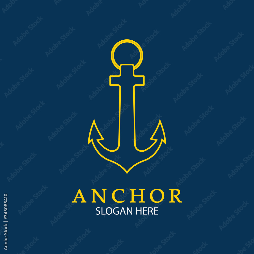 Anchor Logo Design Vector. Symbol of maritime icon or ocean business Anchor Logo Design Vector. Symbol of maritime icon or ocean business