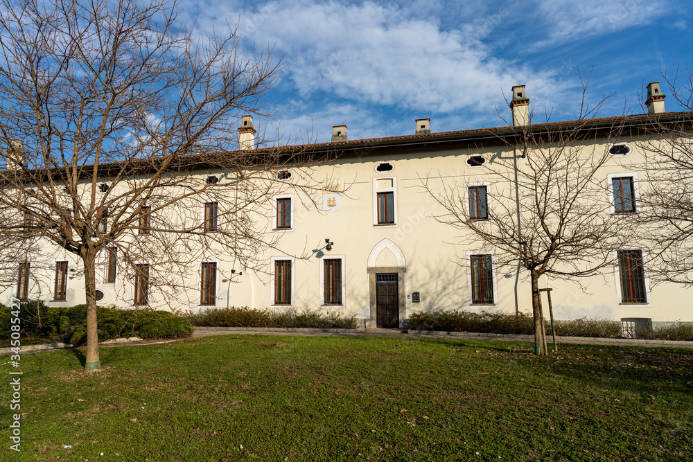 Naklejka premium Historic building in the Bicocca quarter, Milan