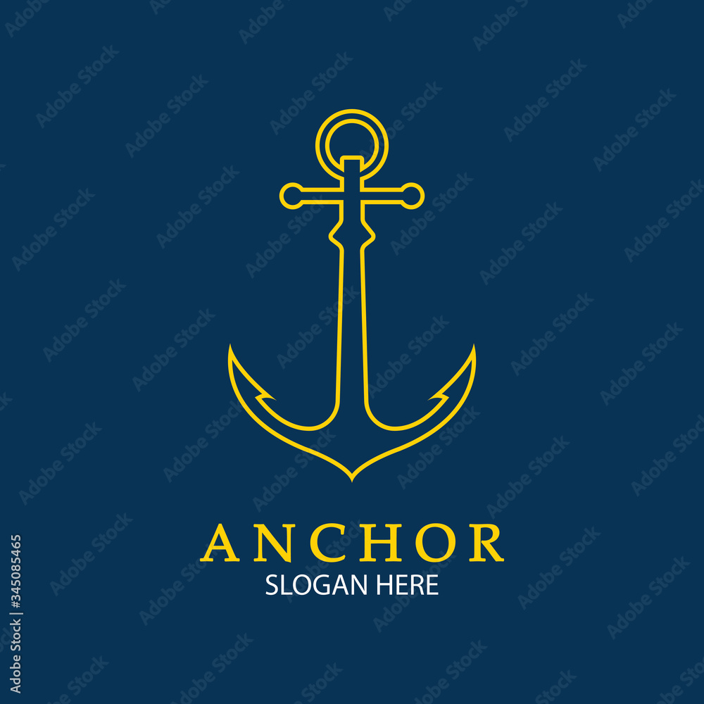 Anchor Logo Design Vector. Symbol of maritime icon or ocean business Anchor Logo Design Vector. Symbol of maritime icon or ocean business