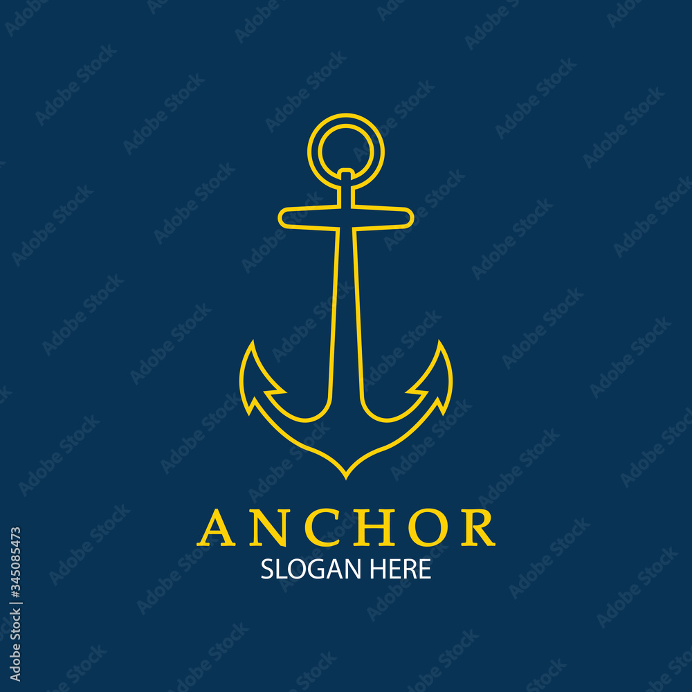 Anchor Logo Design Vector. Symbol of maritime icon or ocean business Anchor Logo Design Vector. Symbol of maritime icon or ocean business