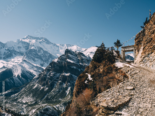 View of the Annapurna massif, Annapurna Trek, Nepal