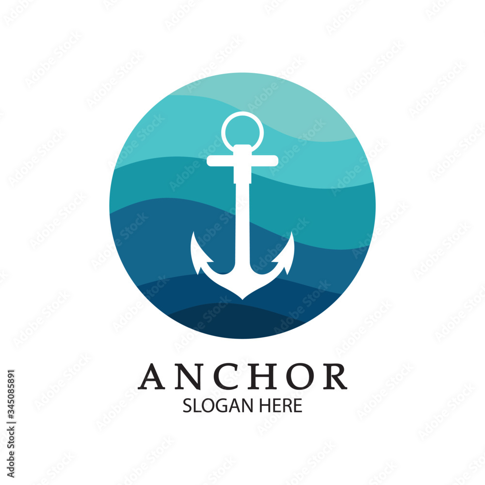 Anchor Logo Design Vector. Symbol of maritime icon or ocean business Anchor Logo Design Vector. Symbol of maritime icon or ocean business