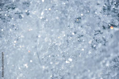 Close up/Makro of water drops/sparkling water/water splash during boat trip in Italy