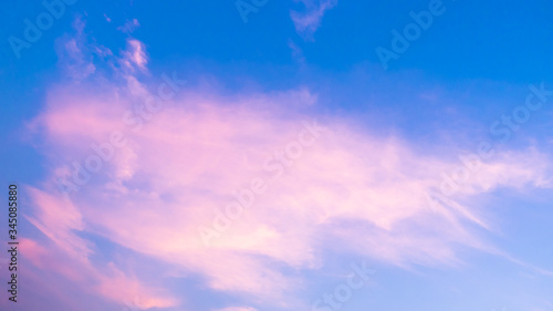Abstract sky  colourful clouds before strom in blue sky background. Puffy and brilliant white clouds before sunset. Sky and clouds background