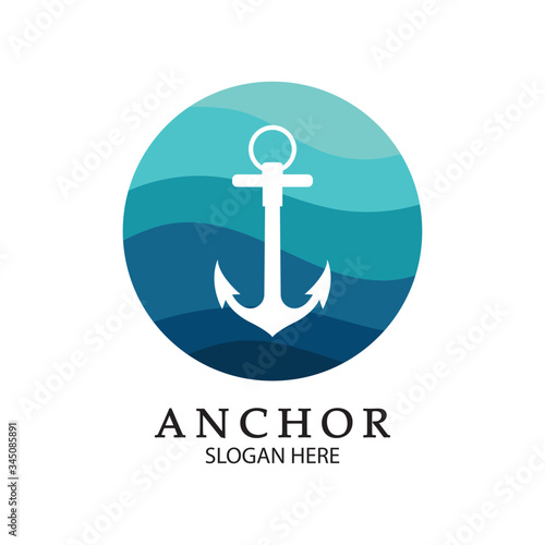 Anchor Logo Design Vector. Symbol of maritime icon or ocean business