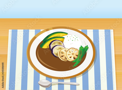 カレーライスとランチョンマット