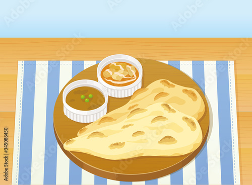 ナン・カレーセットとランチョンマット