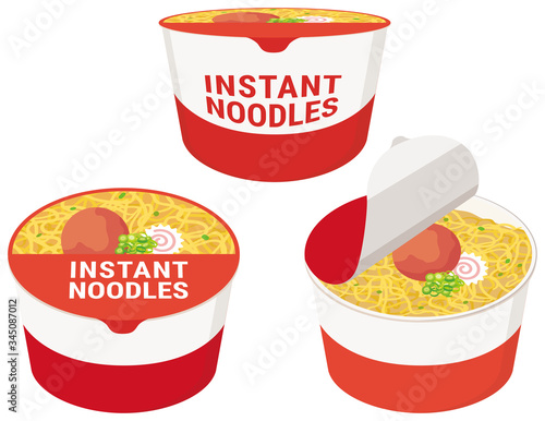 Instant ramen noodles. Vector illustration