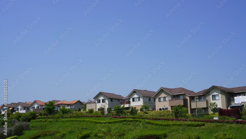 住宅街 イメージ 青空 住宅街 イメージ 青空
