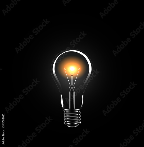 electric glass bulb light on voltage power energy have idea logotype