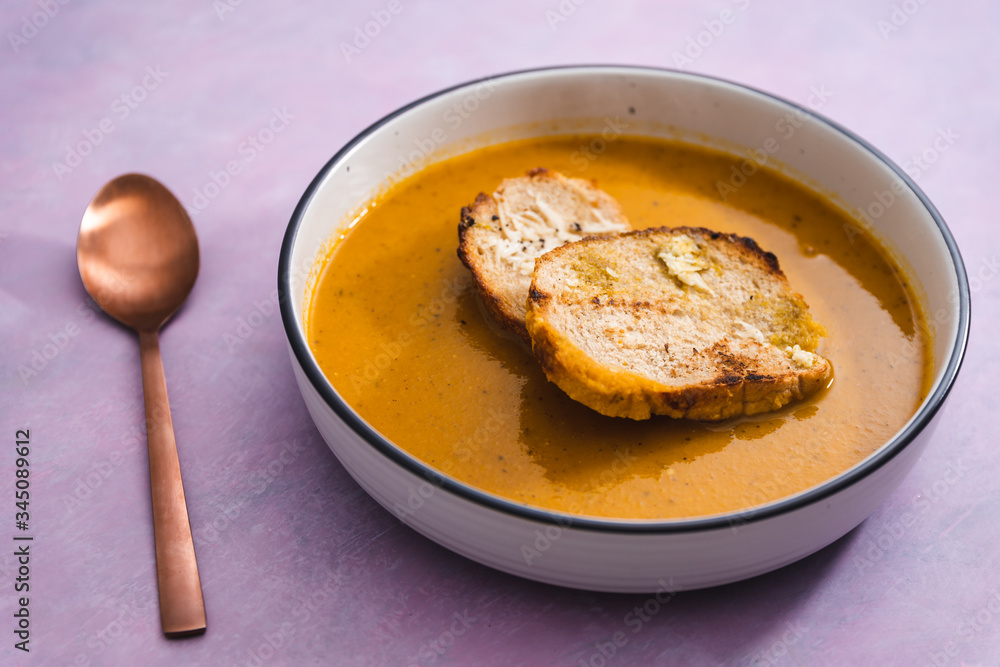 plant-based food, vegan carrot onion and celeri soup with homemade bread plant-based food, vegan carrot onion and celeri soup with homemade bread