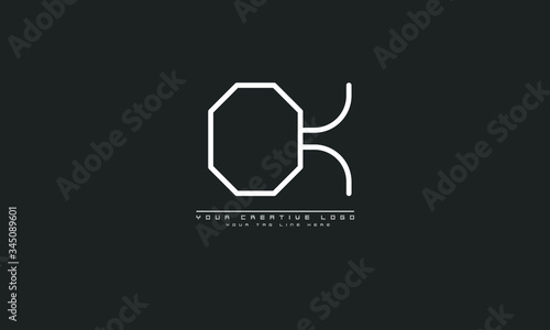 OK OKO abstract vector logo monogram template