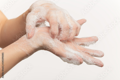 washing female hands