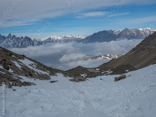 View of the pass Thorang La...