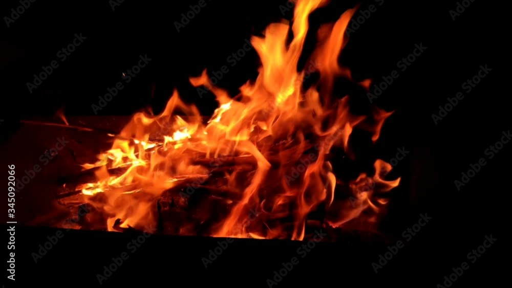 Fire flames in slow motion, shooting in nature at night. Fire flames in slow motion, shooting in nature at night.