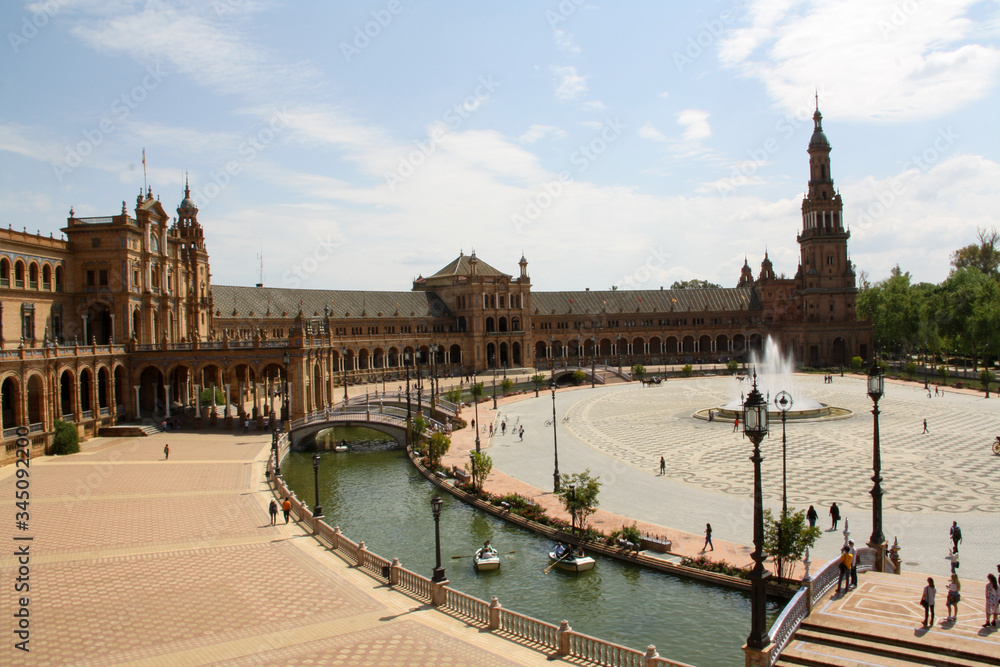 An overview of the Plaza De Espana, Sevilla, Spain
