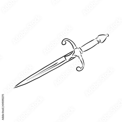 dagger doodle style sketch illustration hand drawn vector. dagger, vector sketch illustration