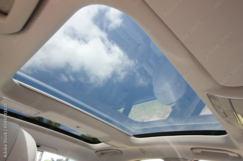 Sky view from the sunroof Sky view from the sunroof