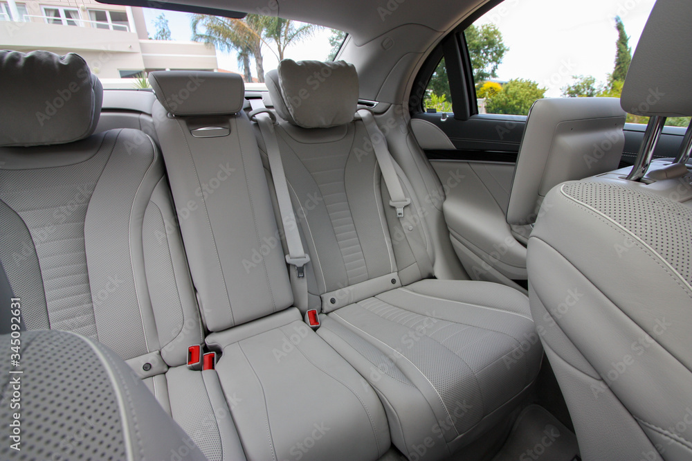 Rear seats of high-end luxury sedan Rear seats of high-end luxury sedan