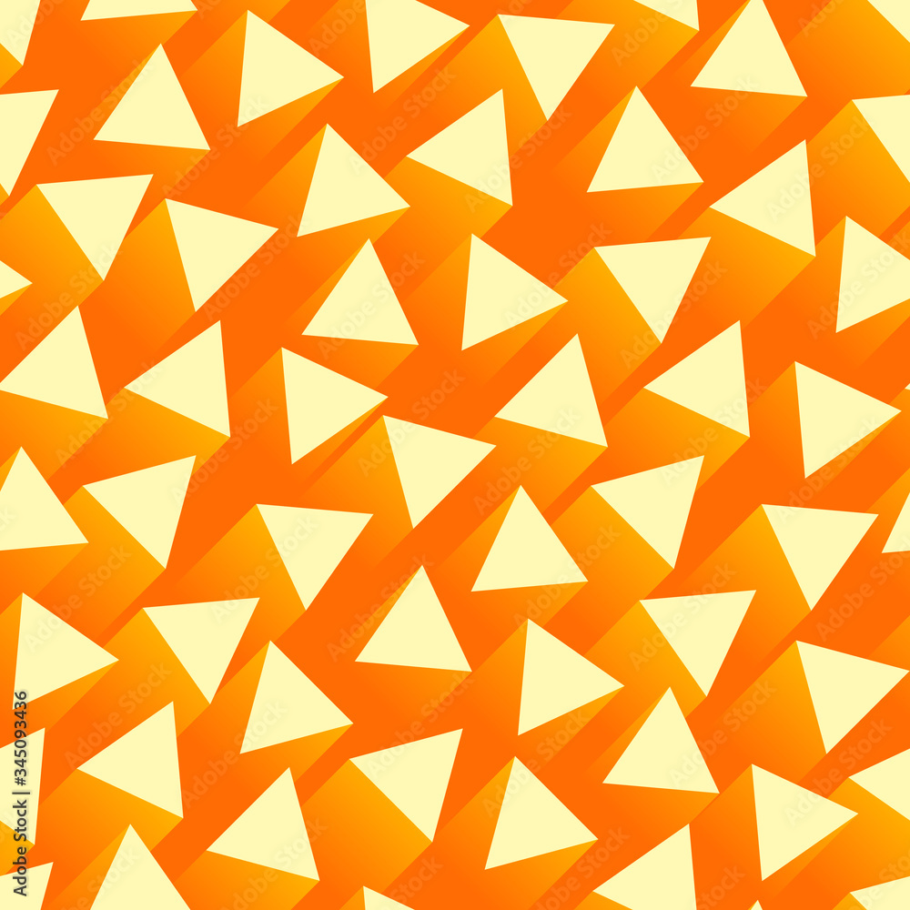Seamless abstract orange background with triangular shapes with a streak of light behind. Seamless abstract orange background with triangular shapes with a streak of light behind.