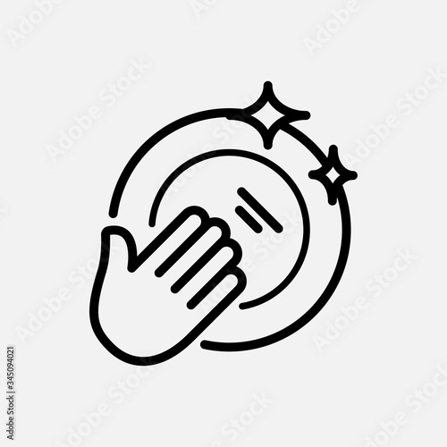 Washing dishes icon designed in a line style
