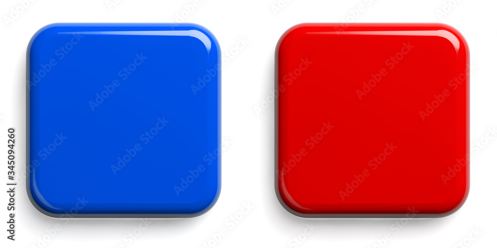 Red Button and Blue Button - Isolated Red Button and Blue Button - Isolated