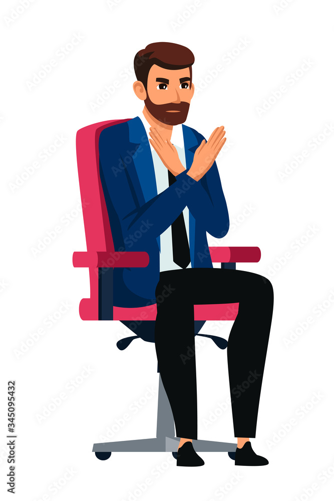 Hr manager rejection gesture isolated on white Hr manager rejection gesture isolated on white