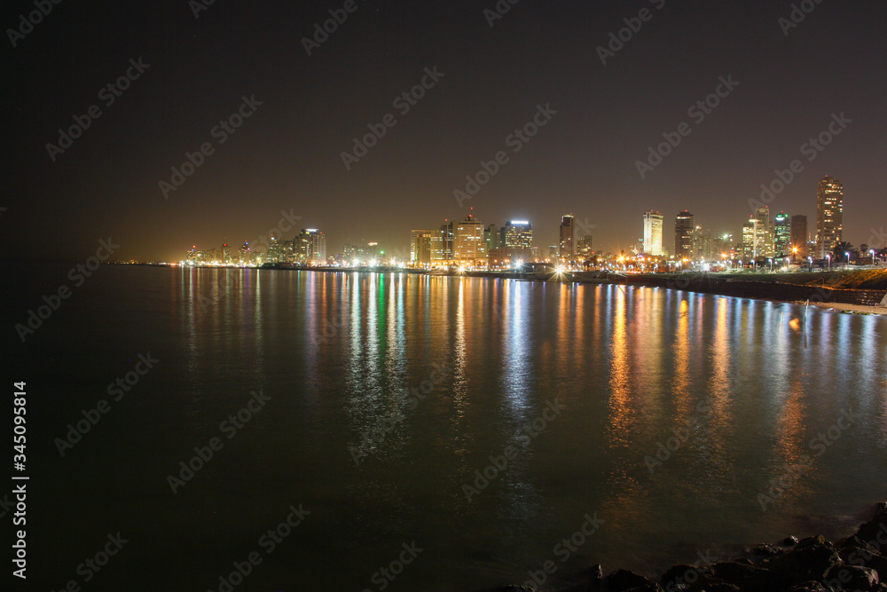 Tel Aviv skyline at night from Jaffa