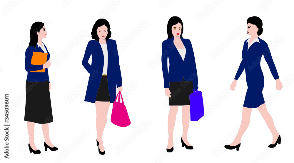 Fototapeta premium Vector - Business colleagues discussing work at office vector illustration graphic design