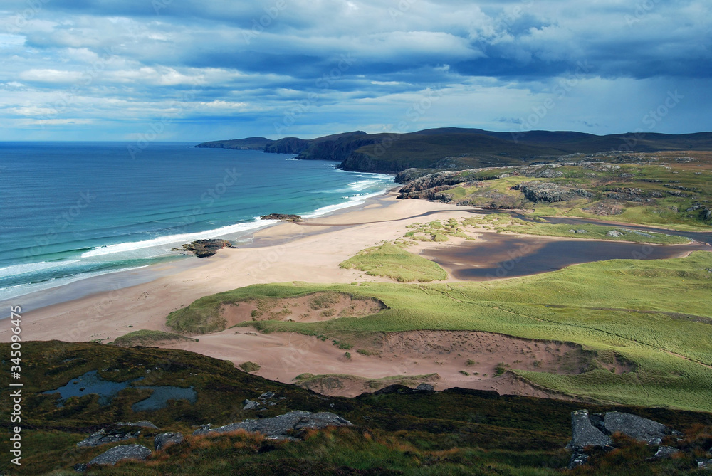 view of Sandwood bay on the Sutherland coast 