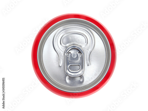 Red can of soda, view from the top