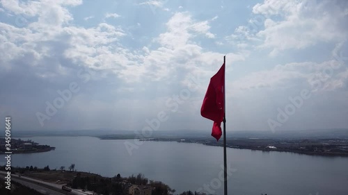 
Mogan Lake, Gölbaşı / Ankara, Turkey views with the Turkish flag photo